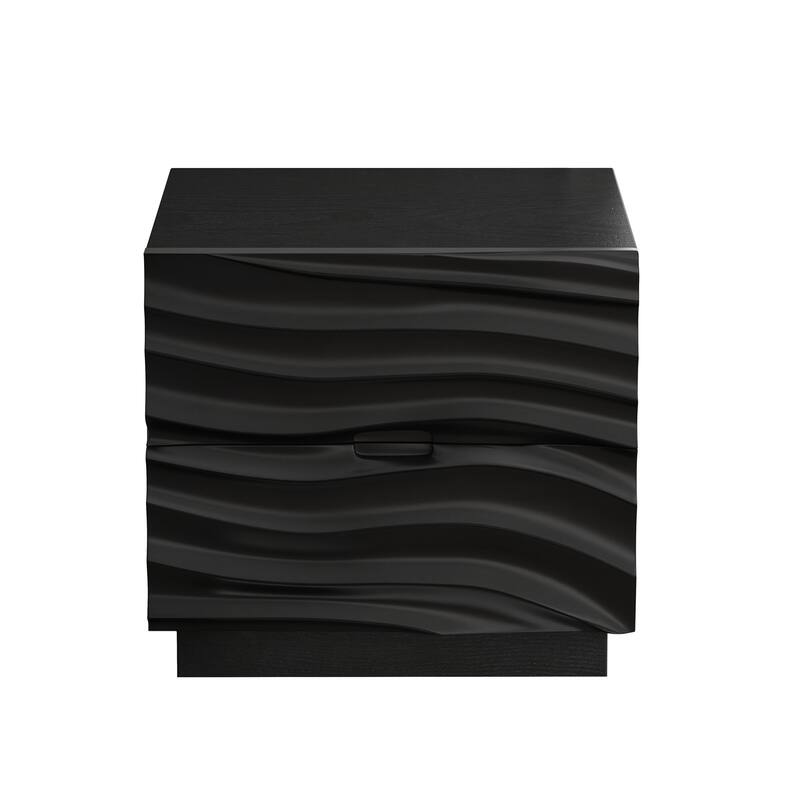 Solid Wood 2 Drawers Nightstands for Living Room and Bedroom Use