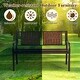 preview thumbnail 2 of 5, 50.5" Outdoor Steel Frame Rattan Porch Furniture Patio Garden Bench