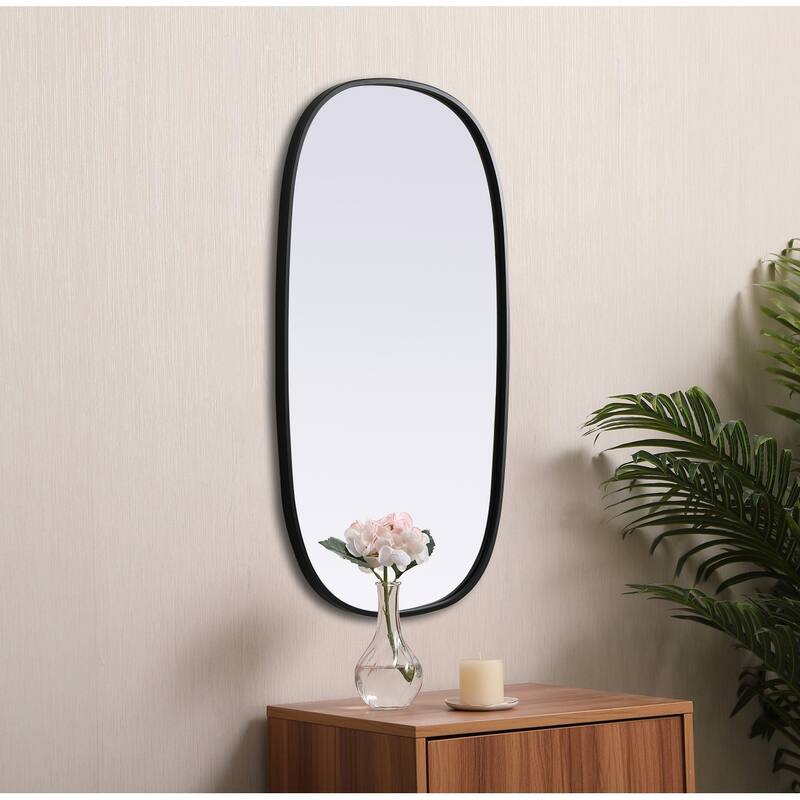 Indigo Home Metal Frame Oval Mirror 20x36 Inch