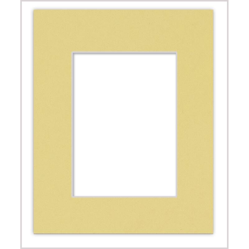Pack of TEN 24x36 Mats Bevel Cut for 20x24 Photos Acid Free Soft Yellow Precut Matboards For