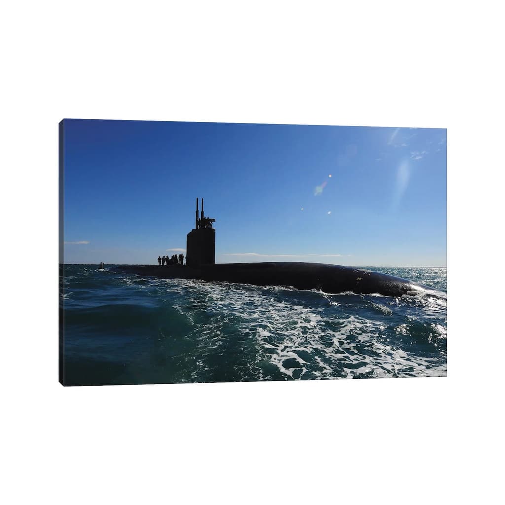 iCanvas "Attack Submarine USS Scranton Pulls Into Augusta Bay" by Stocktrek Images Canvas Print