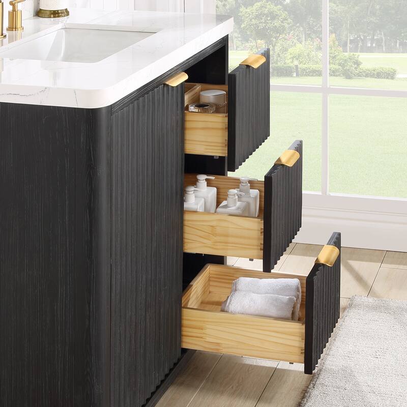 Cadiz Bath Vanity with Composite Stone Top without Mirror