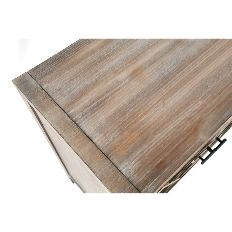 60 inches Modern Farmhouse Accent Cabinet with 4 Doors and Adjustable Shelf