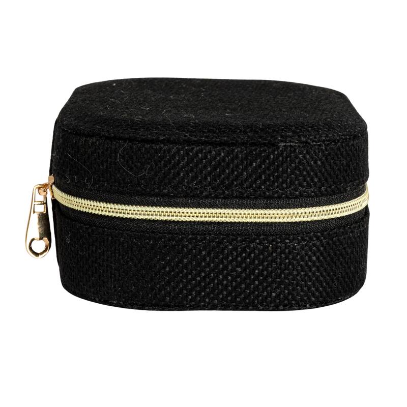 Household Essentials Fabric Travel Jewelry Organizer Box - 5.0"L x 3.8"W x 2.0"H
