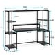 preview thumbnail 2 of 5, 70 inces gaming desk ,modern black computer desk with hutch storage shelf