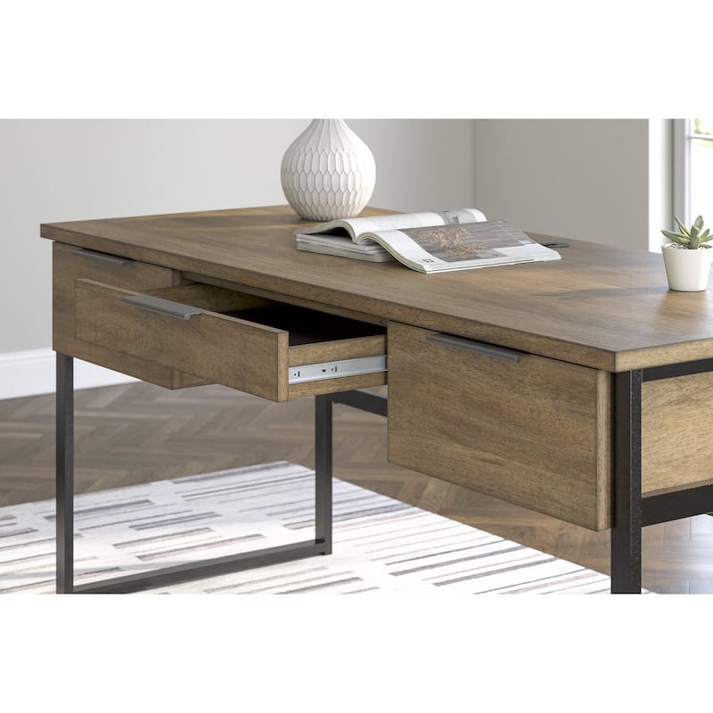 Signature Design by Ashley Montia Light Brown 67" Home Office Desk