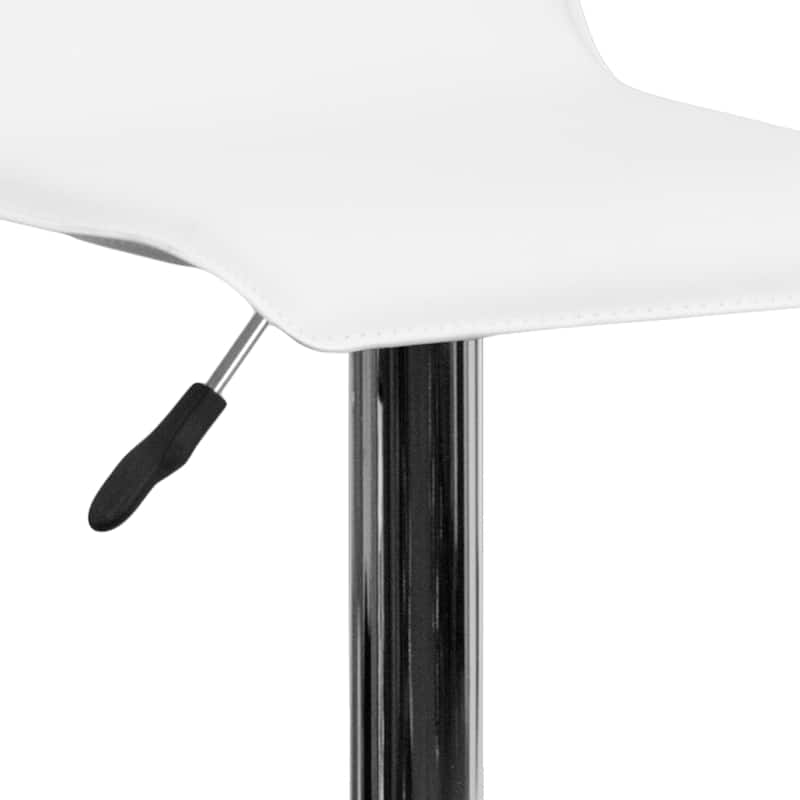 2 Pack Contemporary Vinyl Adjustable Height Barstool with Solid Wave Seat - 15"W x 15"D x 25.5" - 34"H