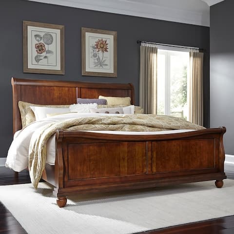 Rustic Traditions Rustic Cherry Queen Sleigh Bed
