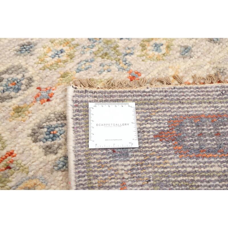 ECARPETGALLERY Hand-knotted Mamluk Light Grey Wool Rug - 2'6 x 7'11