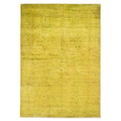 ECARPETGALLERY Hand-knotted Vibrance Lime Wool Rug - 6'0 x 8'5