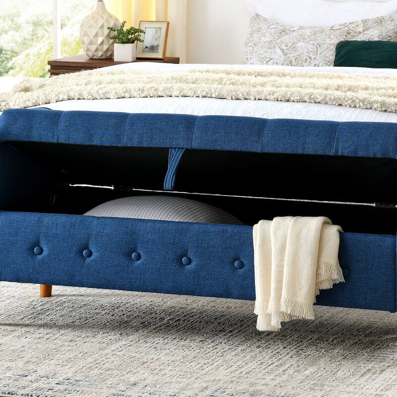 Leisure Stool with Tufted Button Decorative Stool, Exquisite Bedroom End of Bed Bench Makeup Stool with Armrest
