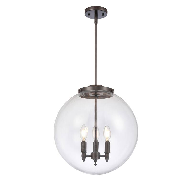 Innovations Lighting Beacon - 3 Light 16" Pendant - Clear/Oil Rubbed Bronze