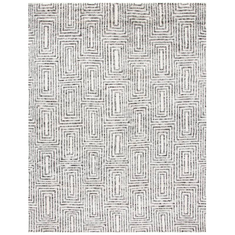 SAFAVIEH Hand-Knotted Tibetan Foroogh Modern Wool Rug - 5' - 4' x 6' - Black/Ivory