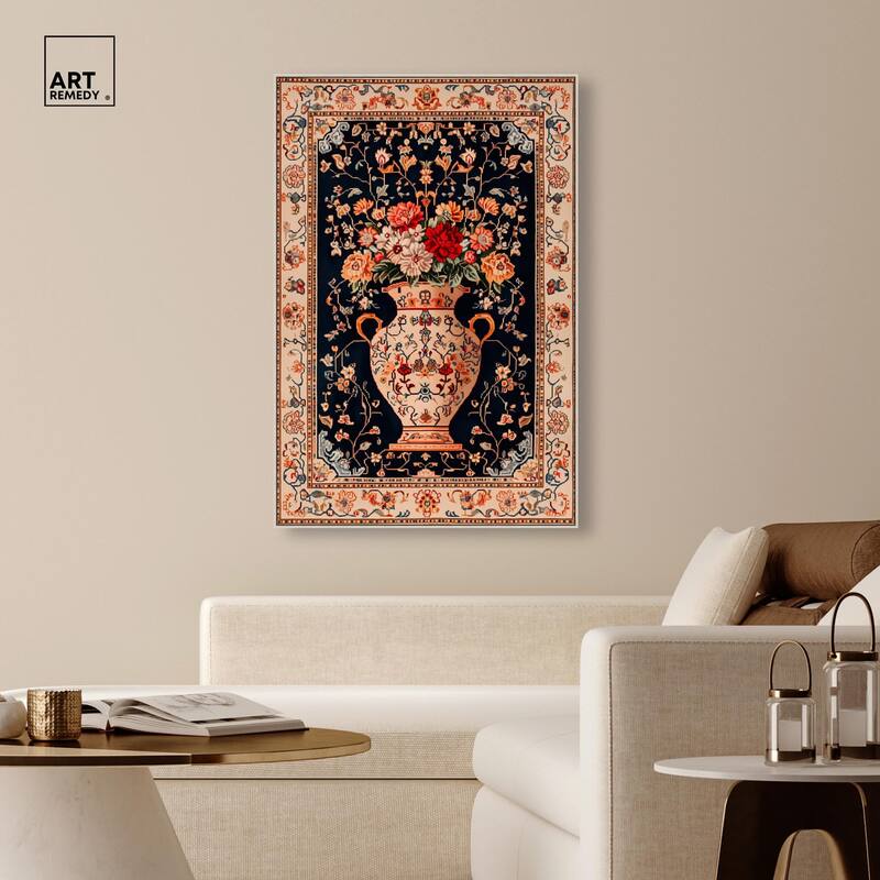 Persian Vase and Flowers Canvas by Art Remedy