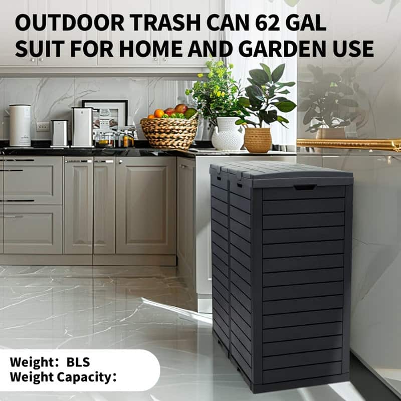 Resin Step On Curbside Trash Can & Recycling Bin