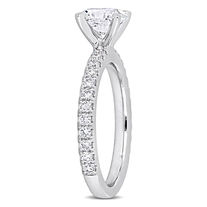 Miadora 18k White Gold 1 3/5ct TDW Diamond Solitaire Engagement Ring