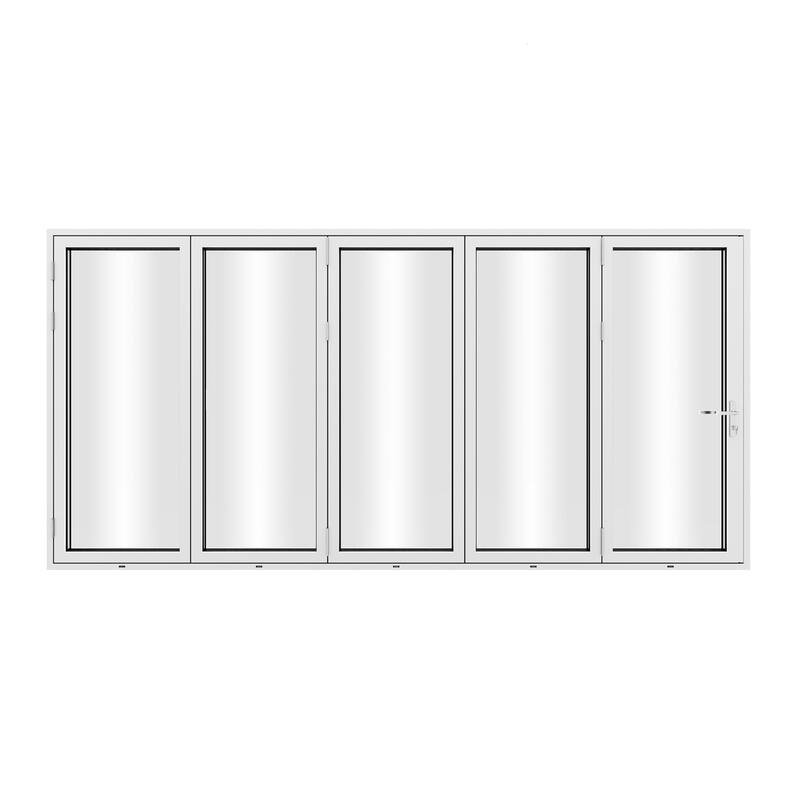 KaMic 144" x 80" 5-Panel Aluminum Patio Folding Door Right to Left-Outswing