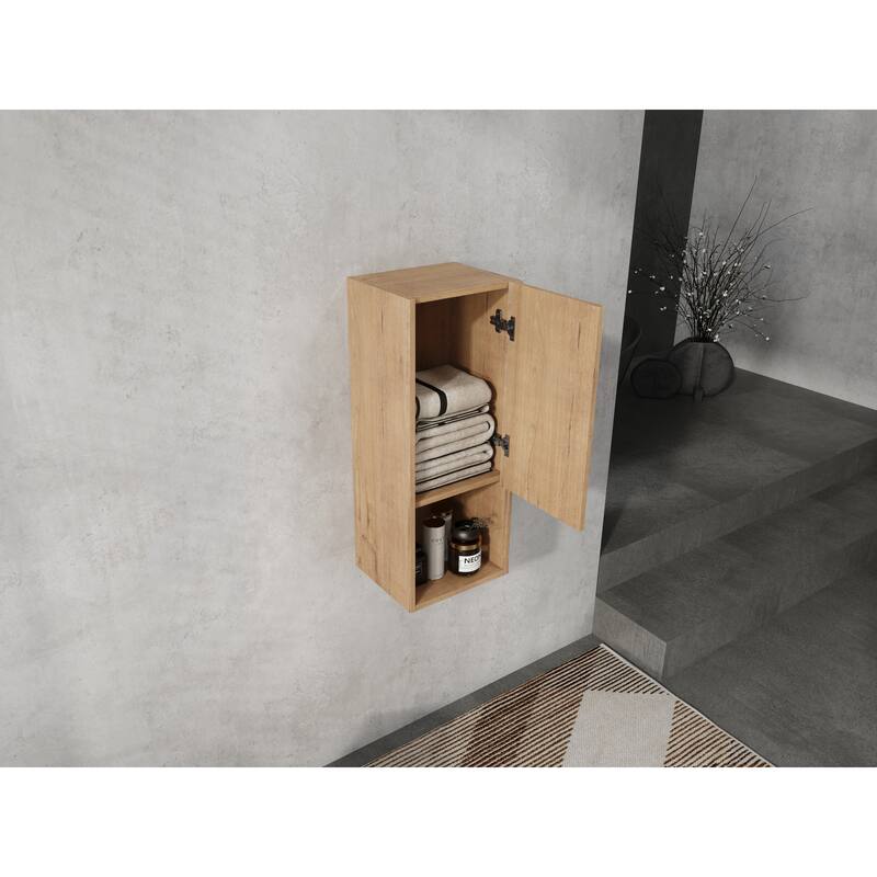 Modern Wall-Mounted Bathroom Side Cabinet with Soft Close Doors, Space-Saving Storage Cabinet Floating Cabinet