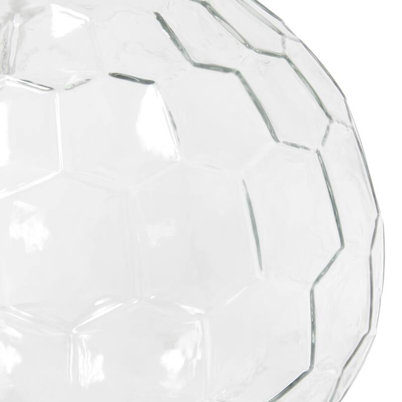 17.75" Engraved Honeycomb Glass Table Desk Lamp with Fabric Shade