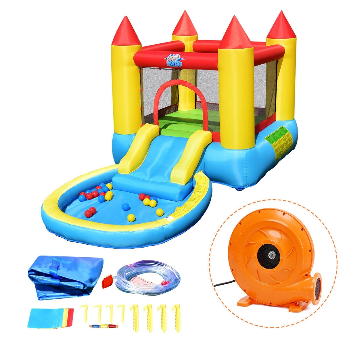 Large Inflatable Bounce Bouncy House Castle Jump Room Slide with Air Blower Bag