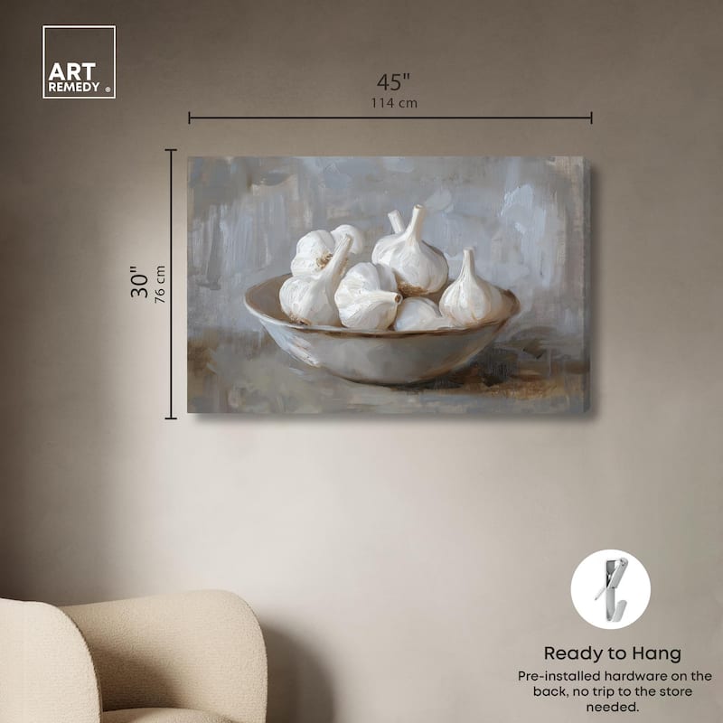 Garlic Bowl Canvas by Art Remedy, Gallery Wrapped