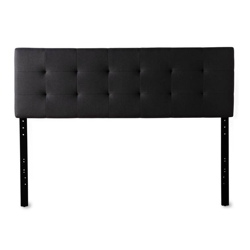 Brookside Kaylee Adjustable Upholstered Headboard - Black-Square Tufting - Twin