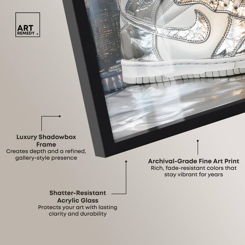 NYC Metallic Sneaker Shadowbox by Art Remedy