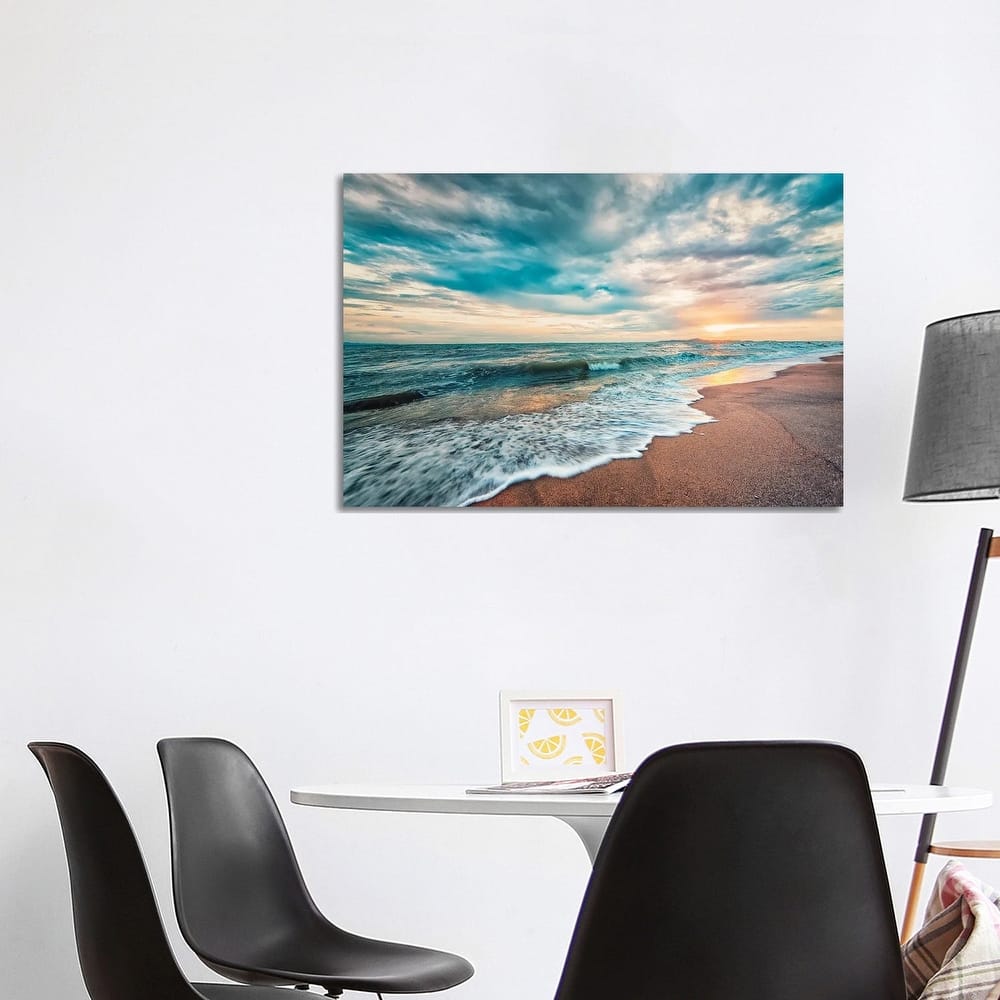 iCanvas "Sunset Beach" by Manjik Pictures Canvas Print