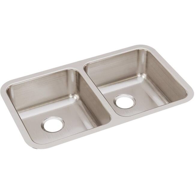 Elkay Lustertone 30-3/4" Undermount Double Basin Stainless Steel - Stainless Steel