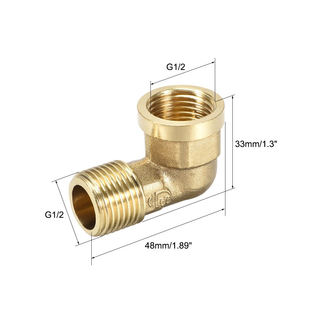 Details about   G1/2" Male x G1/2" Female Brass Pipe Fittings 90° Forged Street Elbow L Shape. 