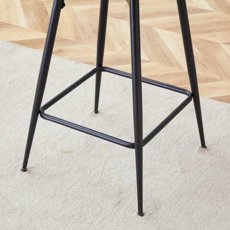 Set of 2 Swivel Bar Stools with Breathable Linen Cushions