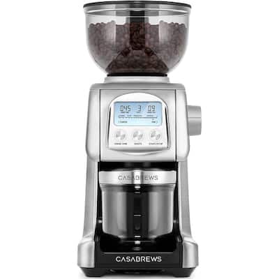 CASABREWS Tornado Electric Coffee Grinder Conical Burr Silver