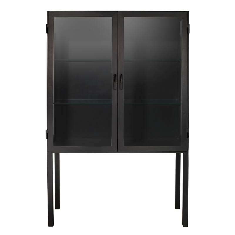 Jamie Young Chauncey Wide Curio Bar Iron Cabinet