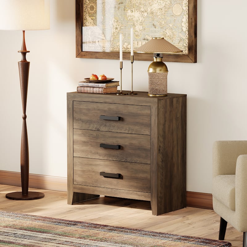 WAMPAT Farmhouse TV Stand, Modern Wood Media Console, Rustic Entertainment Center with Storage for Living Room, Bedroom