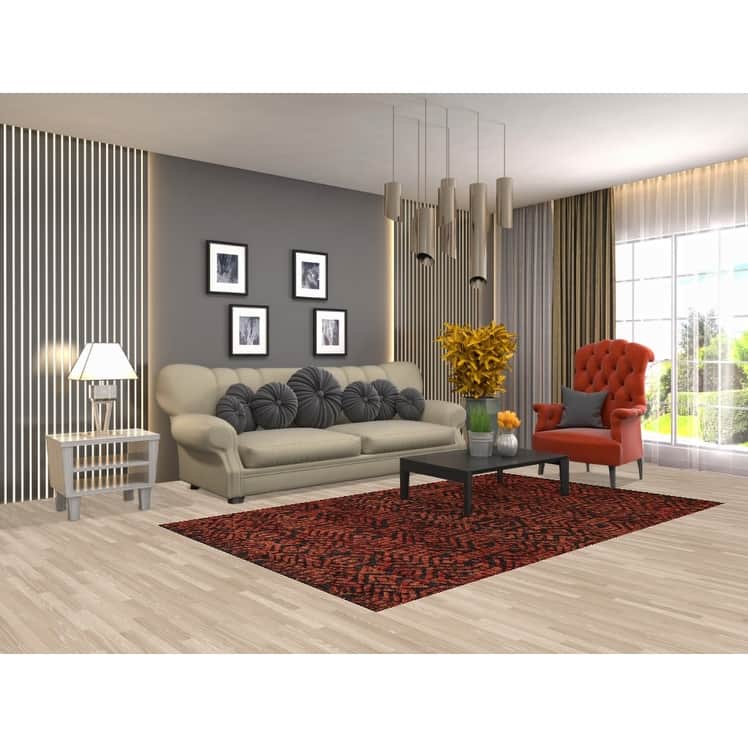 Modern Geometric Moroccan Oriental Area Rug Handmade Wool Carpet - 4'11" x 8'2"