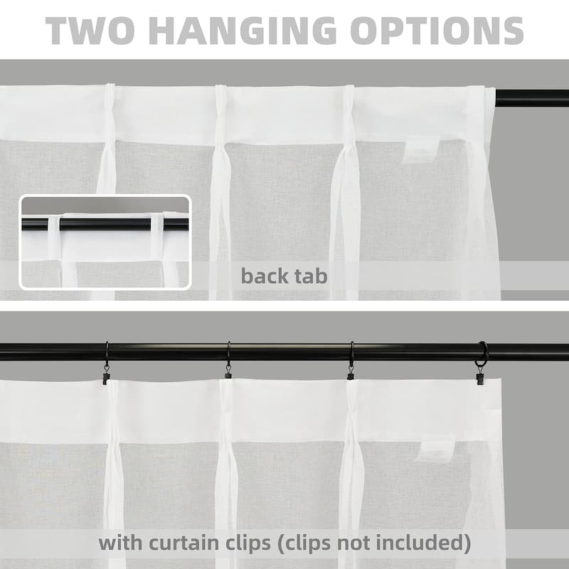 DriftAway Pinch Pleat Solid White Sheer Curtains Light Filtering Privacy Drapes for Living Room Bedroom Window Treatments