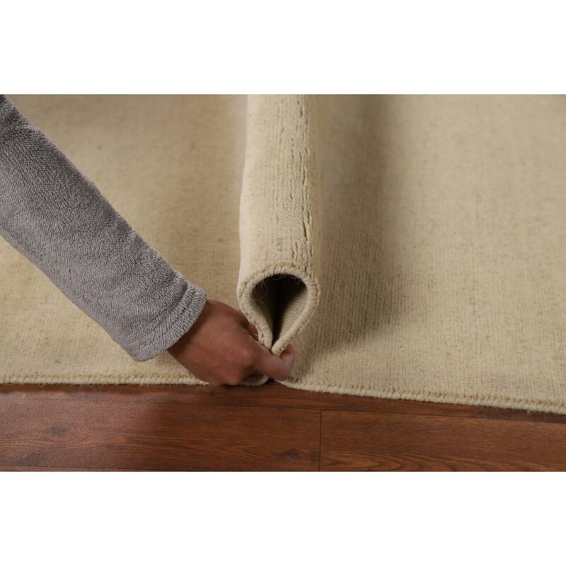 Solid Gabbeh Oriental Runner Rug Handmade Wool Carpet - 3'3"x 6'10"