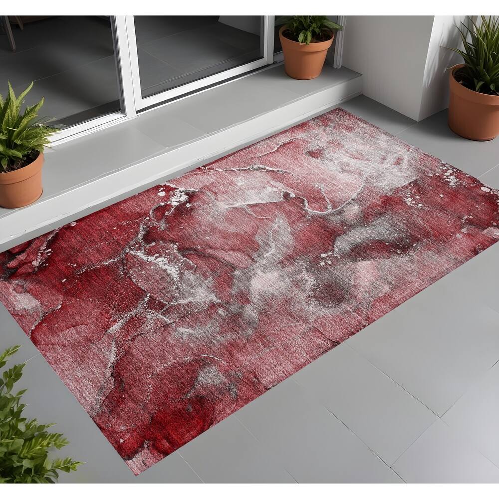Rari Artistic Abstract Weather Resistant Classic Meets Modern Runner Outdoor Rug