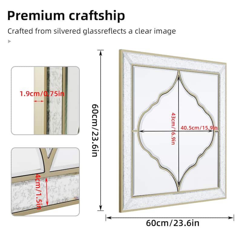 Square Glass Bathroom Wall Vanity Mirror