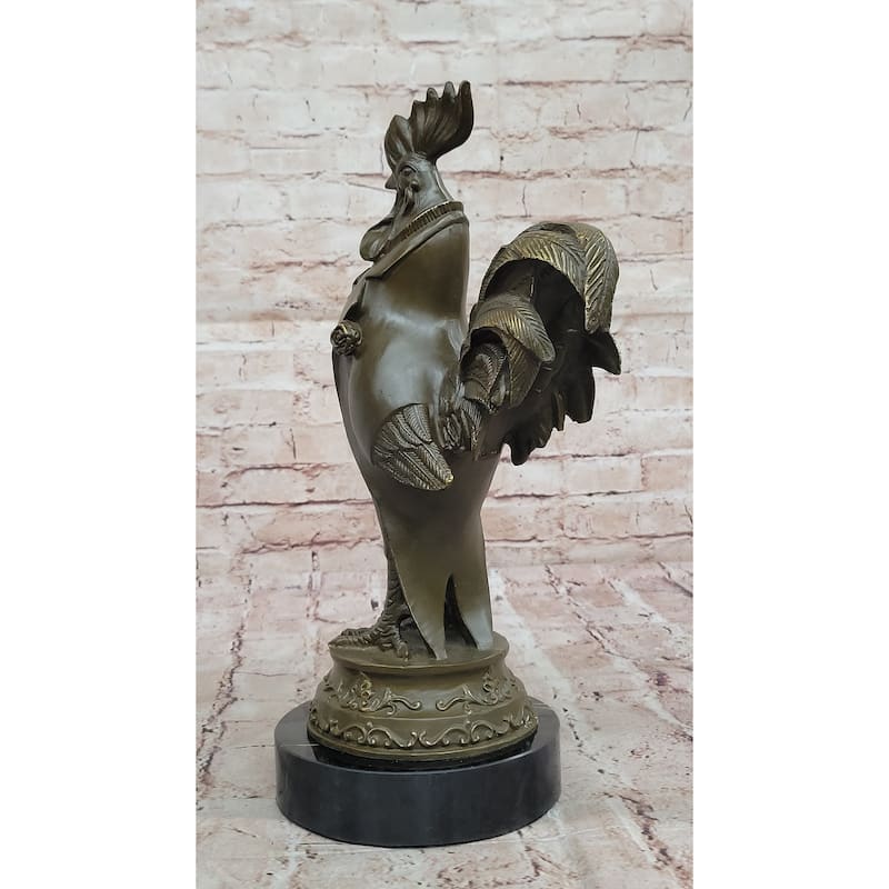 Dapper Rooster Gentleman Bronze Statue – Victorian Style