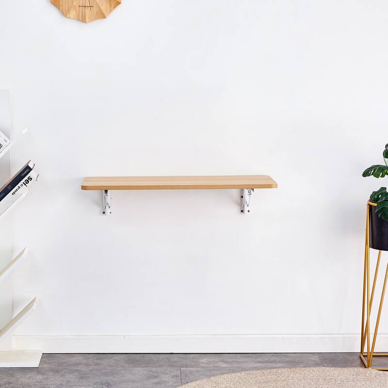 Laundry Room Folding Table Wall Mounted Folding Table for Small Spaces - Burly Wood