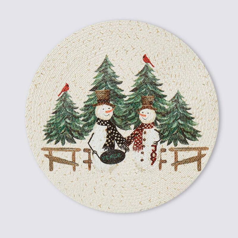 Avanti Country Snowman Set of 4 Round Placemats