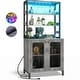 preview thumbnail 32 of 39, 66.9'' Tall Modern Wine Cabinet Bar Cabinet with Wine Glasses Rack and LED Strip and Power Outlets