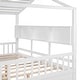 preview thumbnail 35 of 43, Kids Playhouse Bed Frame Wood Semi Enclosed House Bed with Storage Headboards & 2 Drawers, Roof Platform Bed, Wood Slat Support