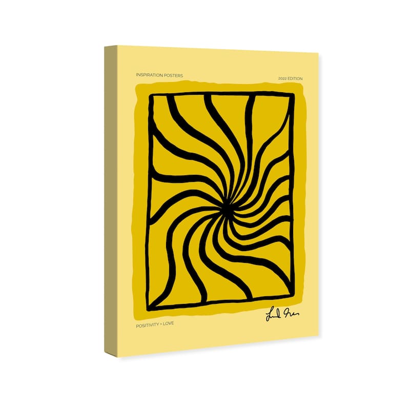 Wynwood Studio Canvas Abstract I Love Positive Yellow Yellow and Modern & Contemporary Wall Art Canvas Print