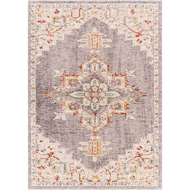 Livabliss Truva Vintage Gray Medallion Area Rug