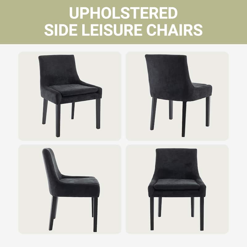 RENEWLINE Mid-Century Modern Corduroy Upholstered Dining Chairs with Solid Wood Legs,Set of 2/4/6