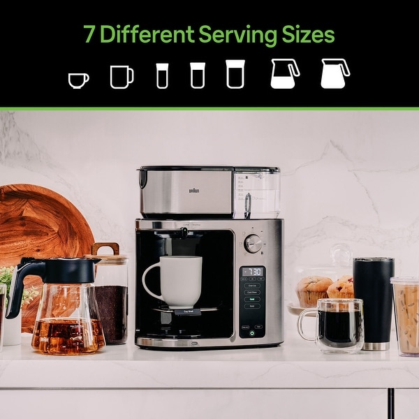 Braun MultiServe Stainless Steel Drip Coffee Maker, Cold Brew