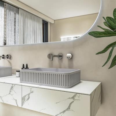 Topcraft 20.5'' Concrete Rectangular Bathroom Vessel Sinks