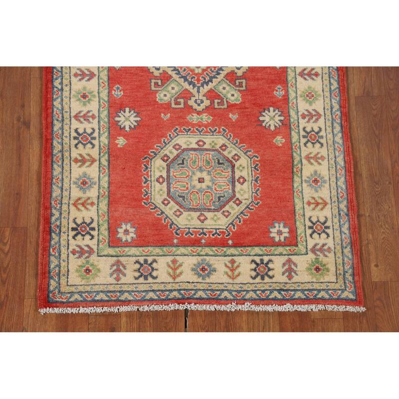 Oriental Kazak Runner Rug Handmade Wool Carpet - 2'10" x 9'1"